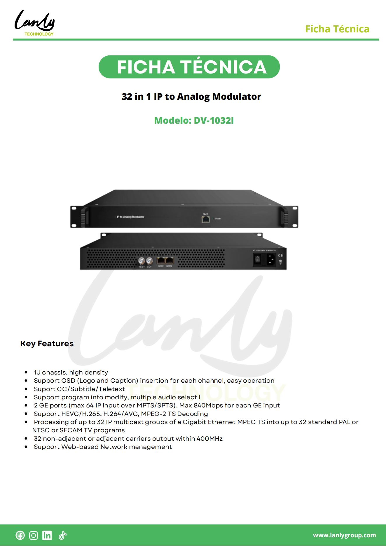 MODULADOR IP A ANALÓGICO 32 EN 1 FORMATO IP A NTSC - Lanly Technology ...